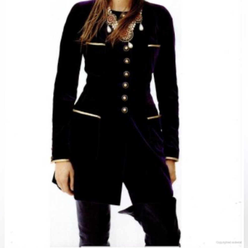 Chanel Vintage Runaway 1993 CC Buttons Single Breasted Coat Burgundy Velvet - Picture 13 of 17